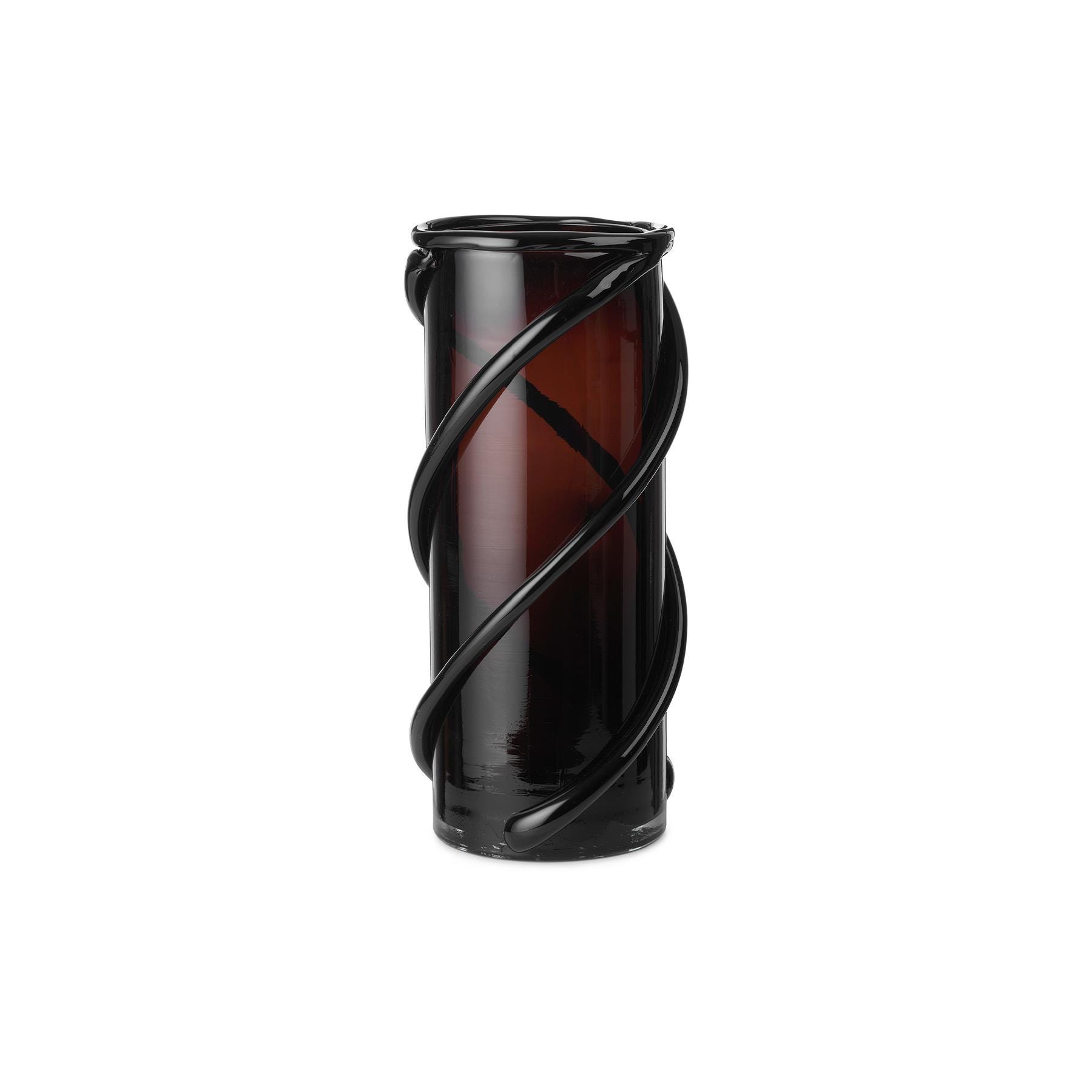 Ferm Living Entwine Vase Large Mouth Blown Glass Brown