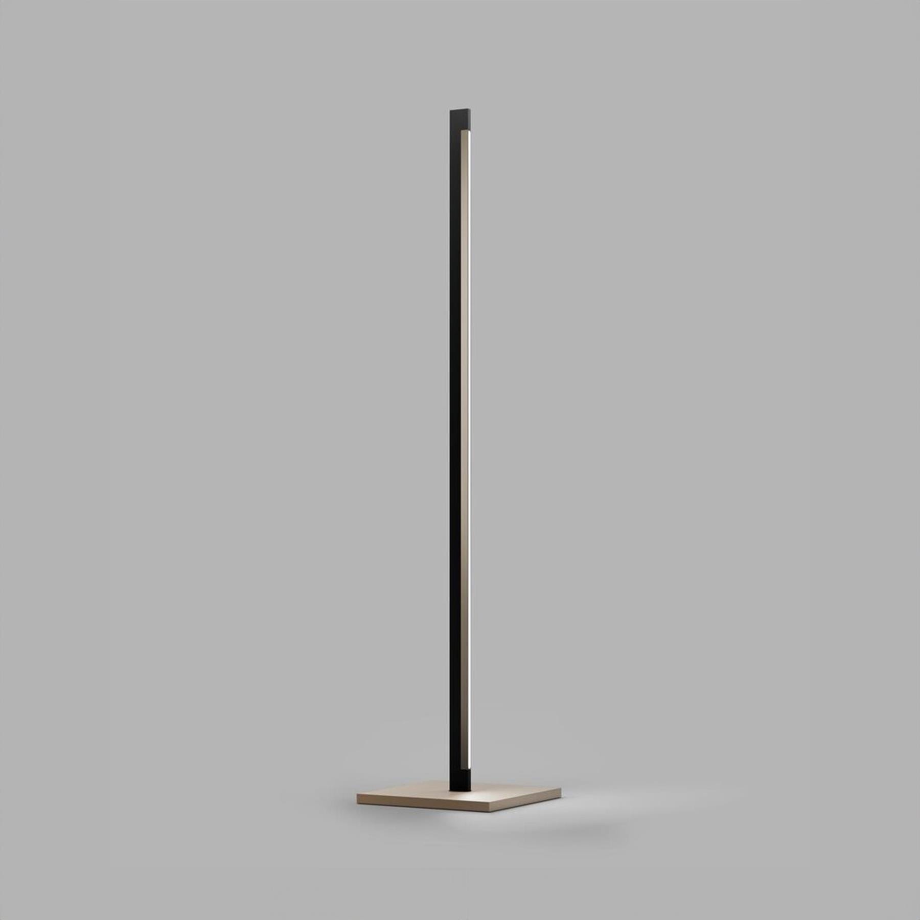 Light Point Inlay F1 Linear Floor Lamp Black With Satin Gold Base Floor Lighting Brassgold Designer Floor Lamp