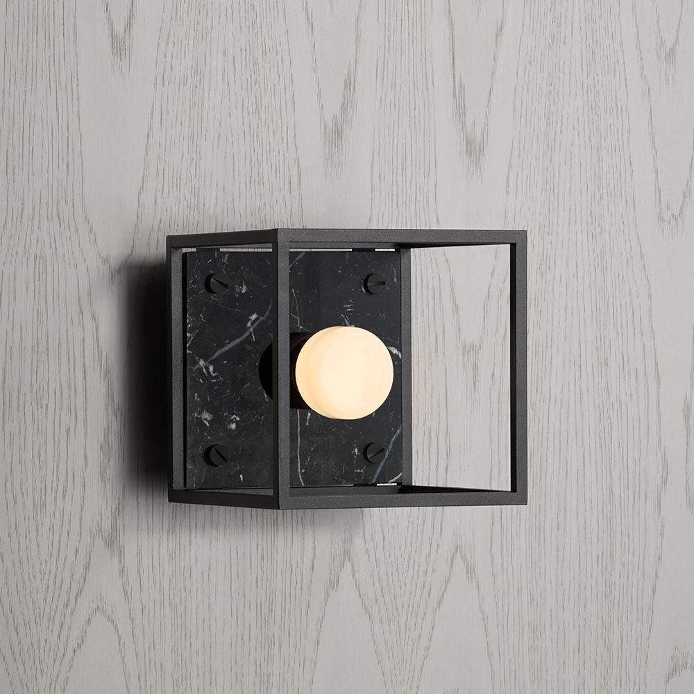 Caged Wall Ceiling 10 Lamp Small Black Marble