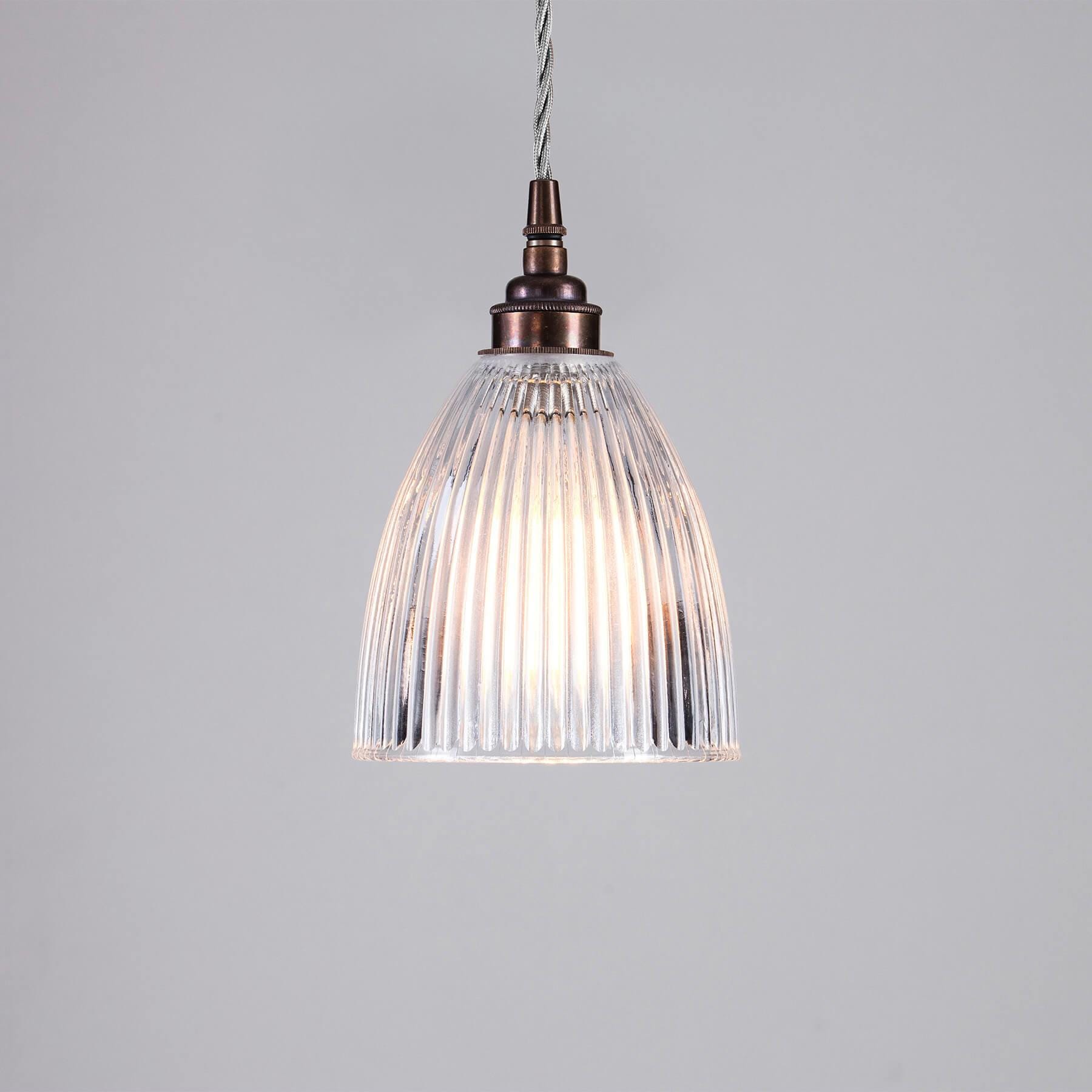 Old School Electric Black Friday Exclusive Elongated Prismatic Pendant Light With Coloured Flex Small Antique Brass Fittings And Silver Flex Cl