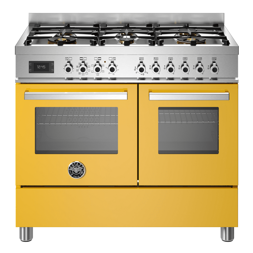 Bertazzoni Pro106l2egit Professional 100cm Dual Fuel Range Cooker Yellow