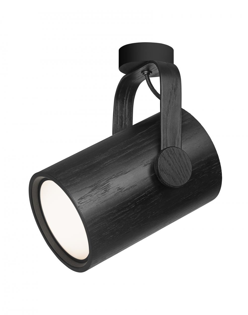 Wood Ceiling Spotlight Black Oak With 3 Phase Tracking Adapter