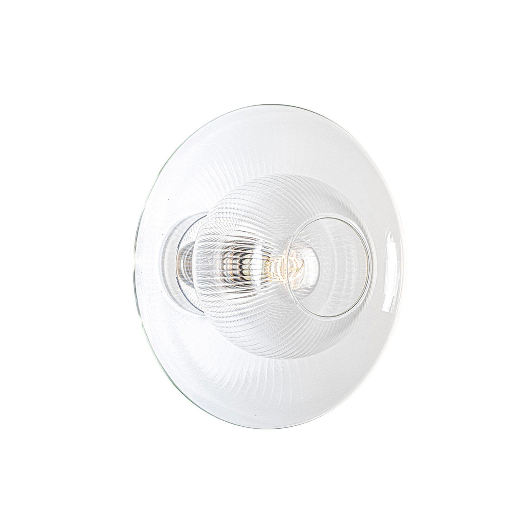 Leverint Bexley Flush Mount V1 Large Ribbed Twist Wall Lighting Clear