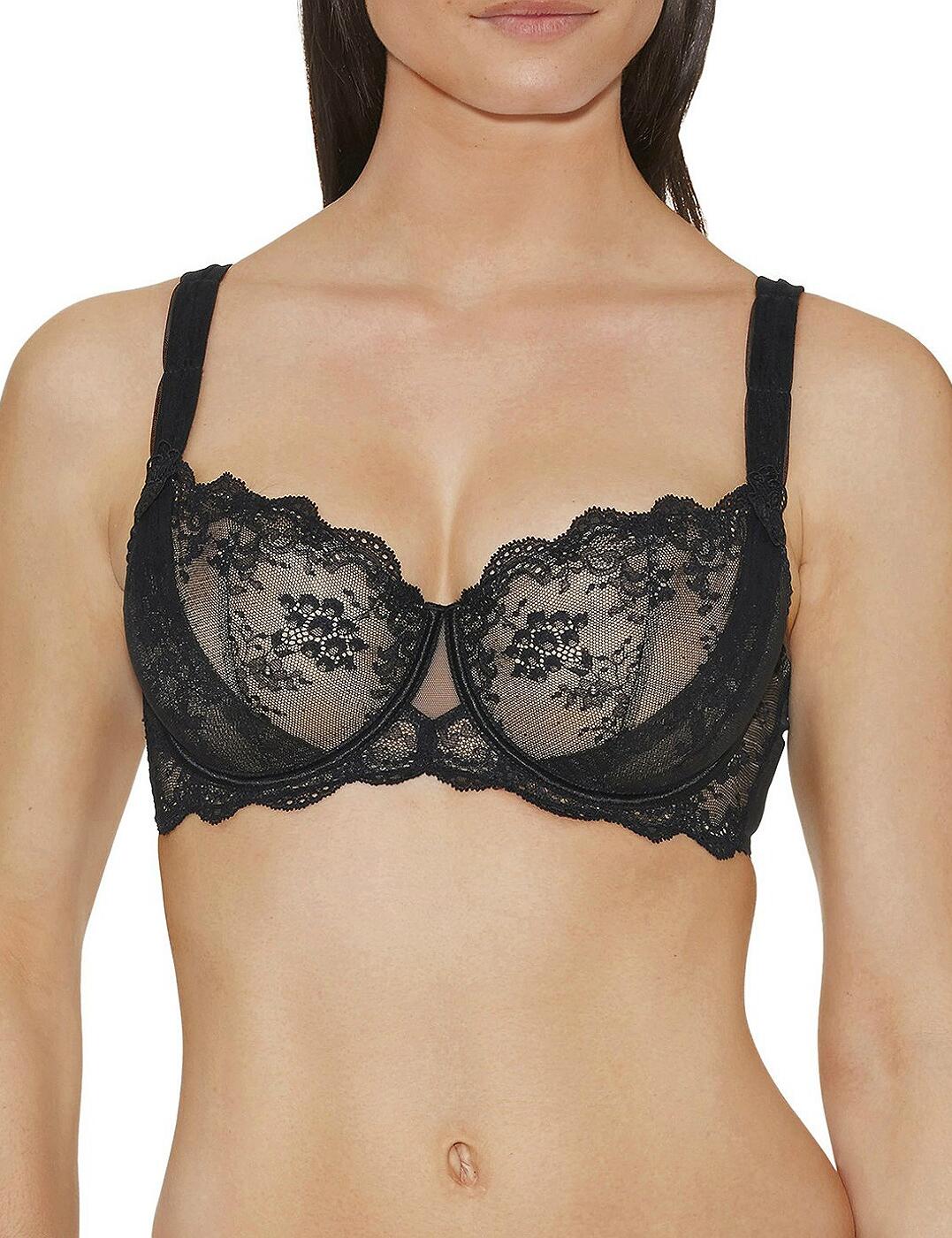 Renowned for high quality and innovative design, Aubade returns with the stunning new L'amour range! Offering a comfortable fit, this contemporary bra is adorned in luscious embroidery and lace styling, enchanted with a touch of class! This bra is underwired to offer great support and uplift, yet it is non-padded for a natural look and feel. Although the cups are non-moulded, this bra embraces a popular half-cup design, to show off cleavage and offer seriously sexy flair! Fastening at the back with hook and eye closure, this bra features adjustable straps to offer a unique and individual fit that can be adapted to suit your own body size and shape.  Chic and sexy design Comfortable fit Contemporary embroidery styling Underwired cups Non-padded and non-moulded design Fastens at the back with hook and eye fastening Adjustable straps Composition:- 94% Polyamide &pipe; 6% Elastane Listed in UK sizes  33593-62090-890569 DA14  Half Cup Bra