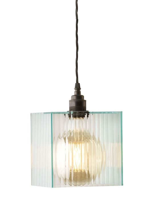 Globe Pendant Light Reeded Glass