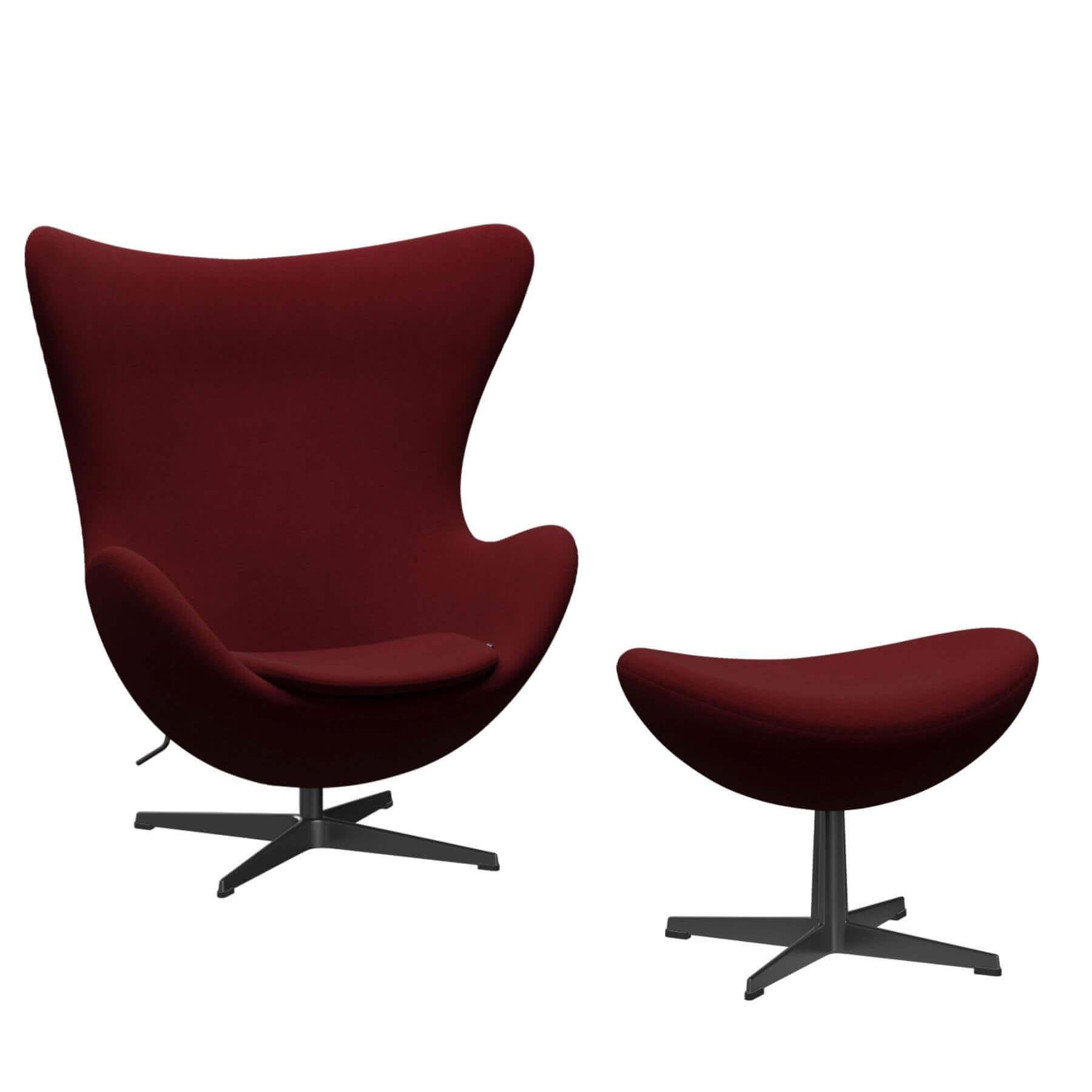 Fritz Hansen Egg Lounge Chair With Footstool Black Base Christianshavn Red Uni Designer Furniture From Holloways Of Ludlow
