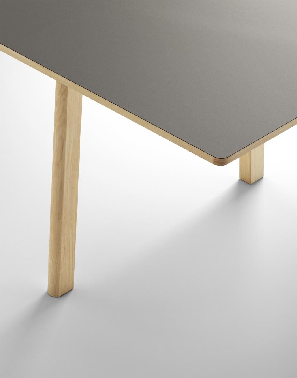 Ana Dining Table With Extension Nano Laminate Almond Edge Smoked Oak