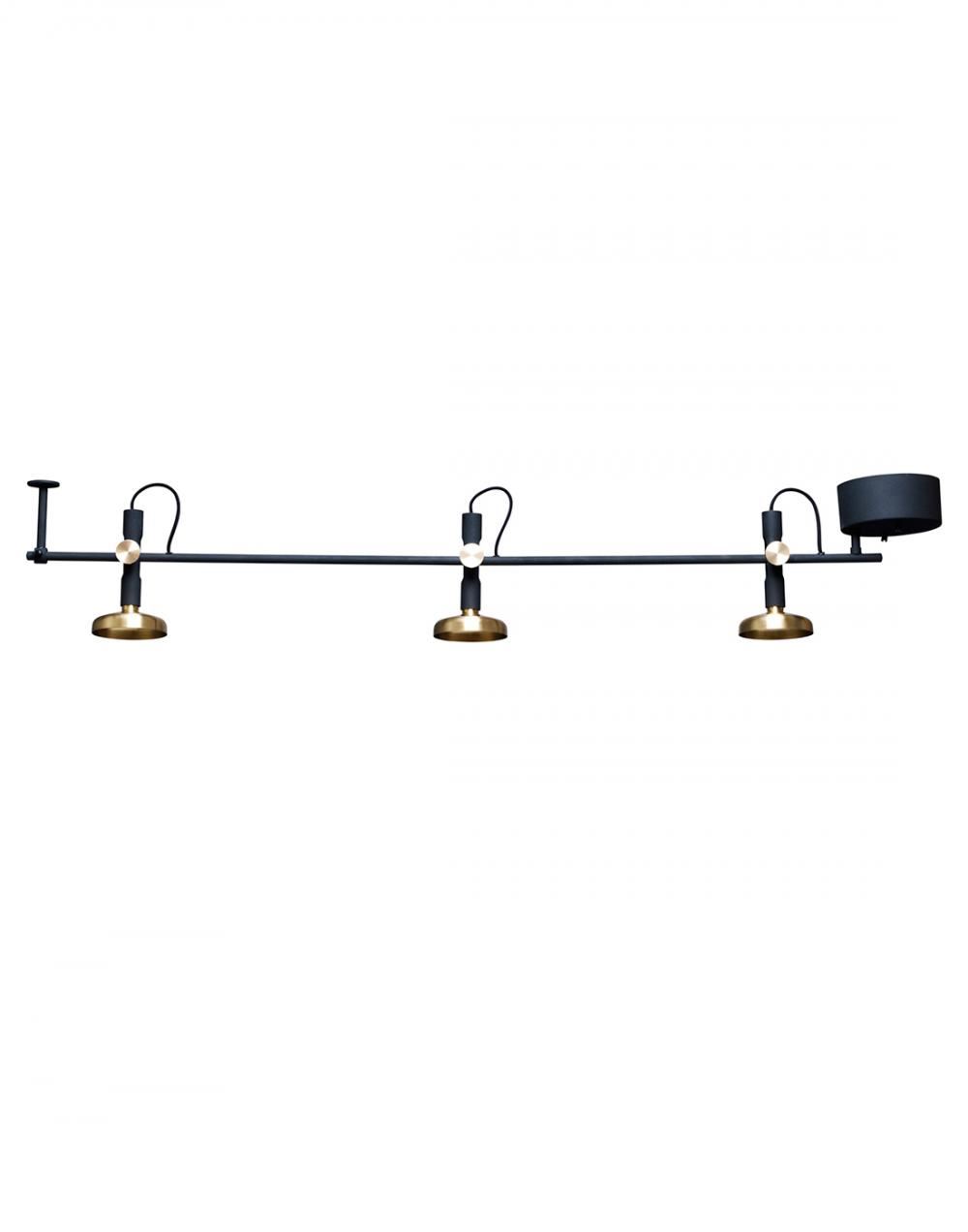 Blend Ceiling Light Matt Black Brass