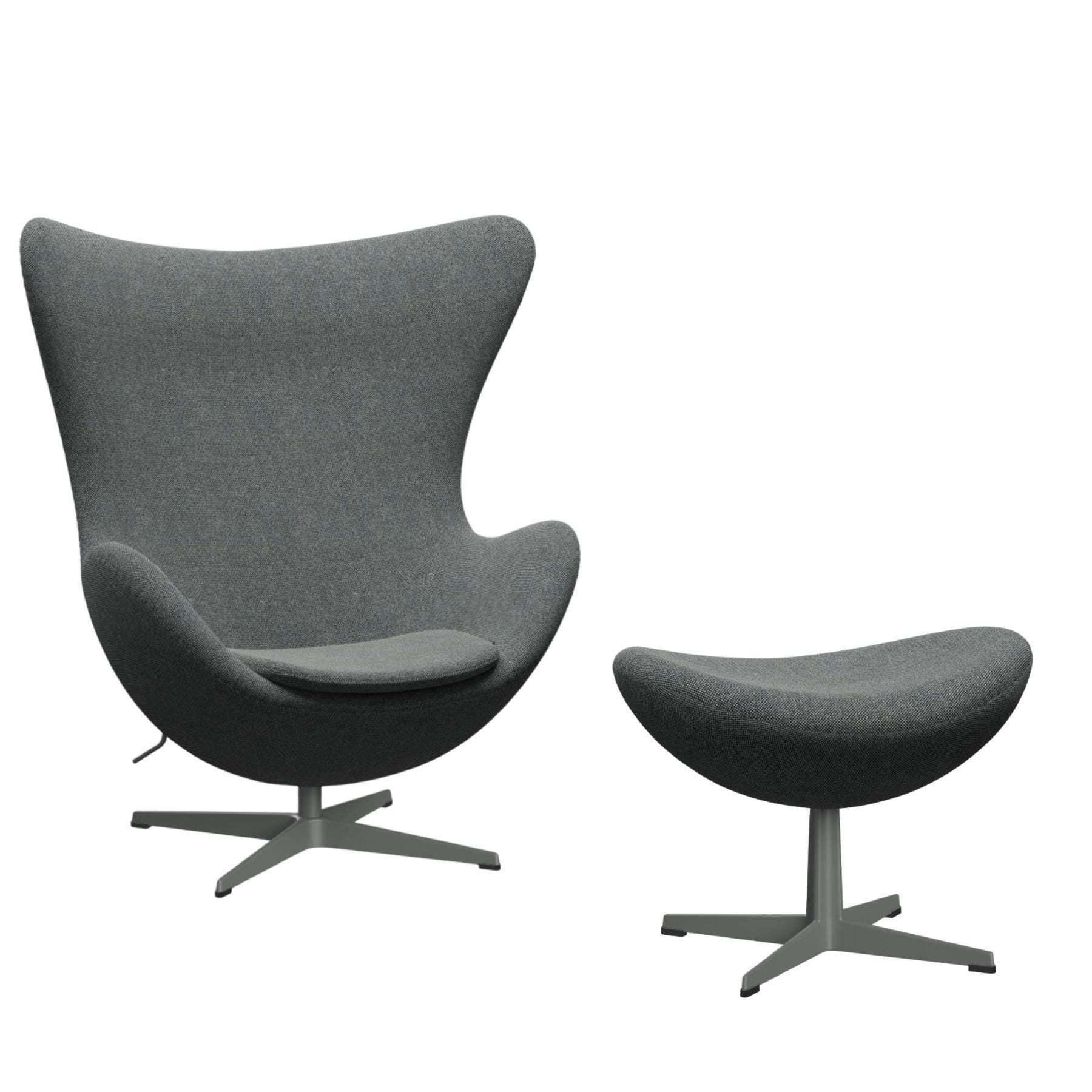 Fritz Hansen Egg Lounge Chair With Footstool Silver Grey Hallingdal 65 White Black Designer Furniture From Holloways Of Ludlow