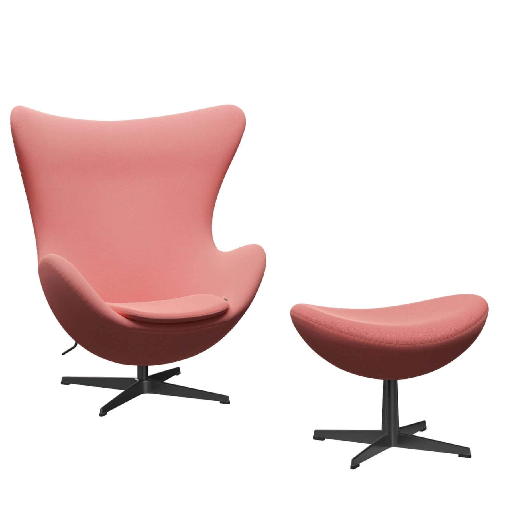Fritz Hansen Egg Lounge Chair With Footstool Black Base Capture Coral Brown Designer Furniture From Holloways Of Ludlow
