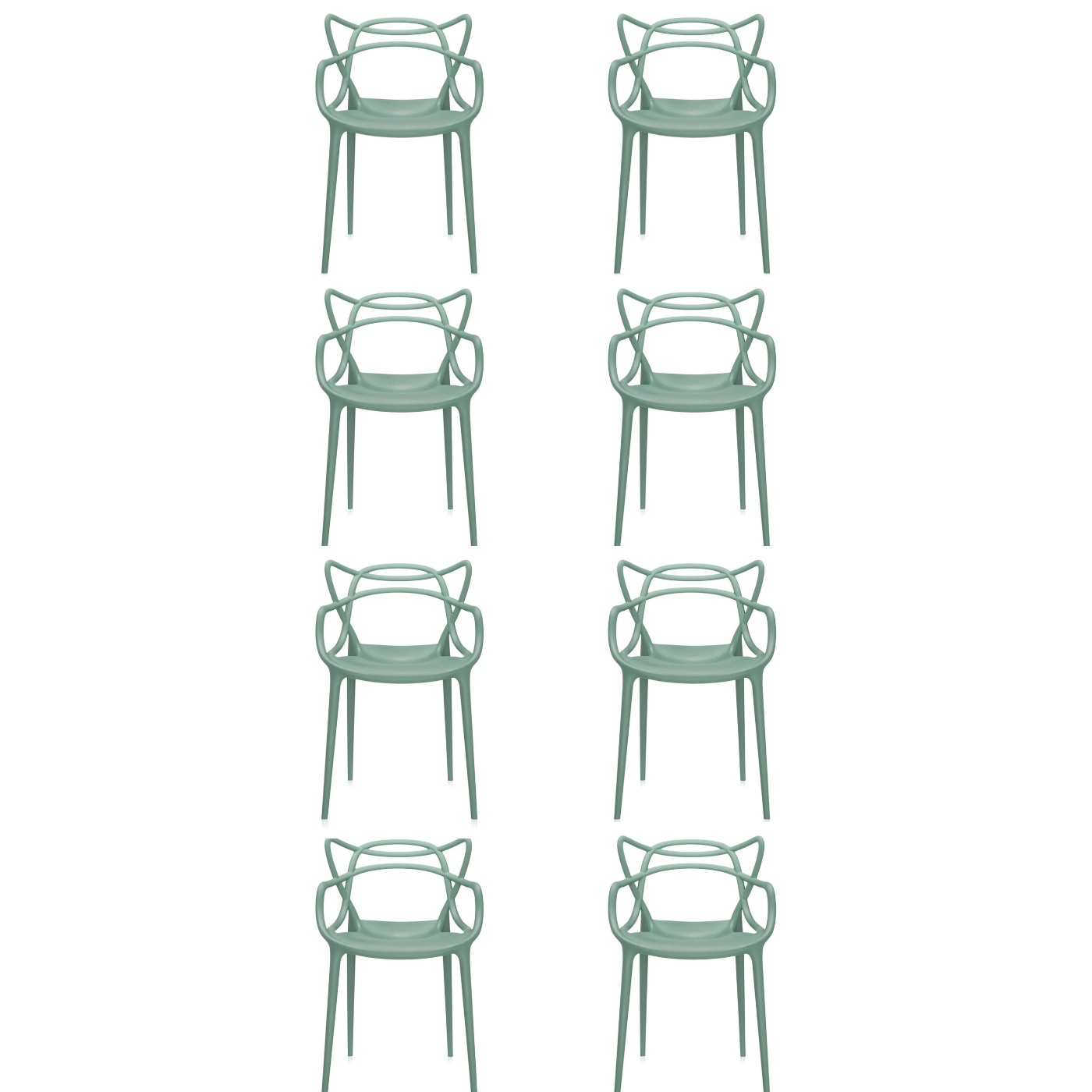 Kartell Masters Dining Chair Bundle Set Of 8 Chairs Sage Green Designer Furniture From Holloways Of Ludlow