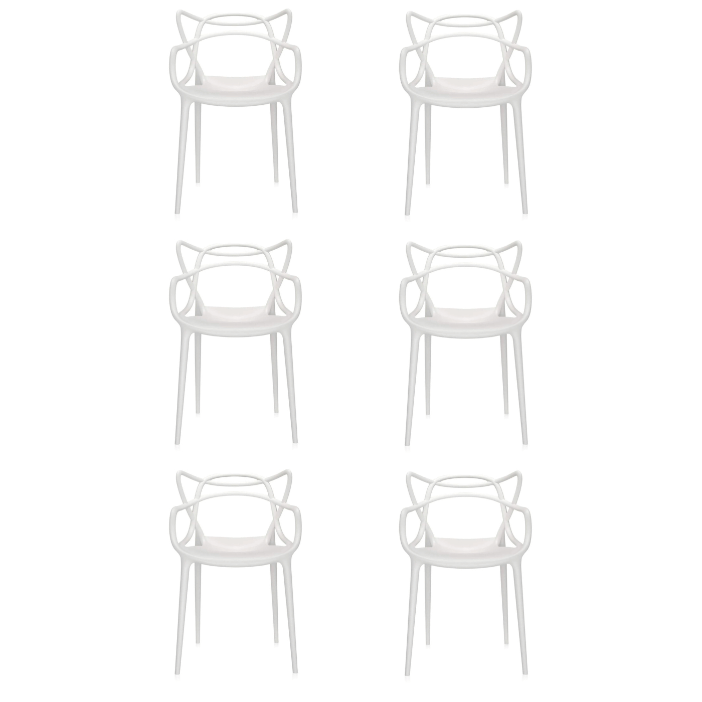 Kartell Masters Dining Chair Bundle Set Of 6 Chairs White Designer Furniture From Holloways Of Ludlow