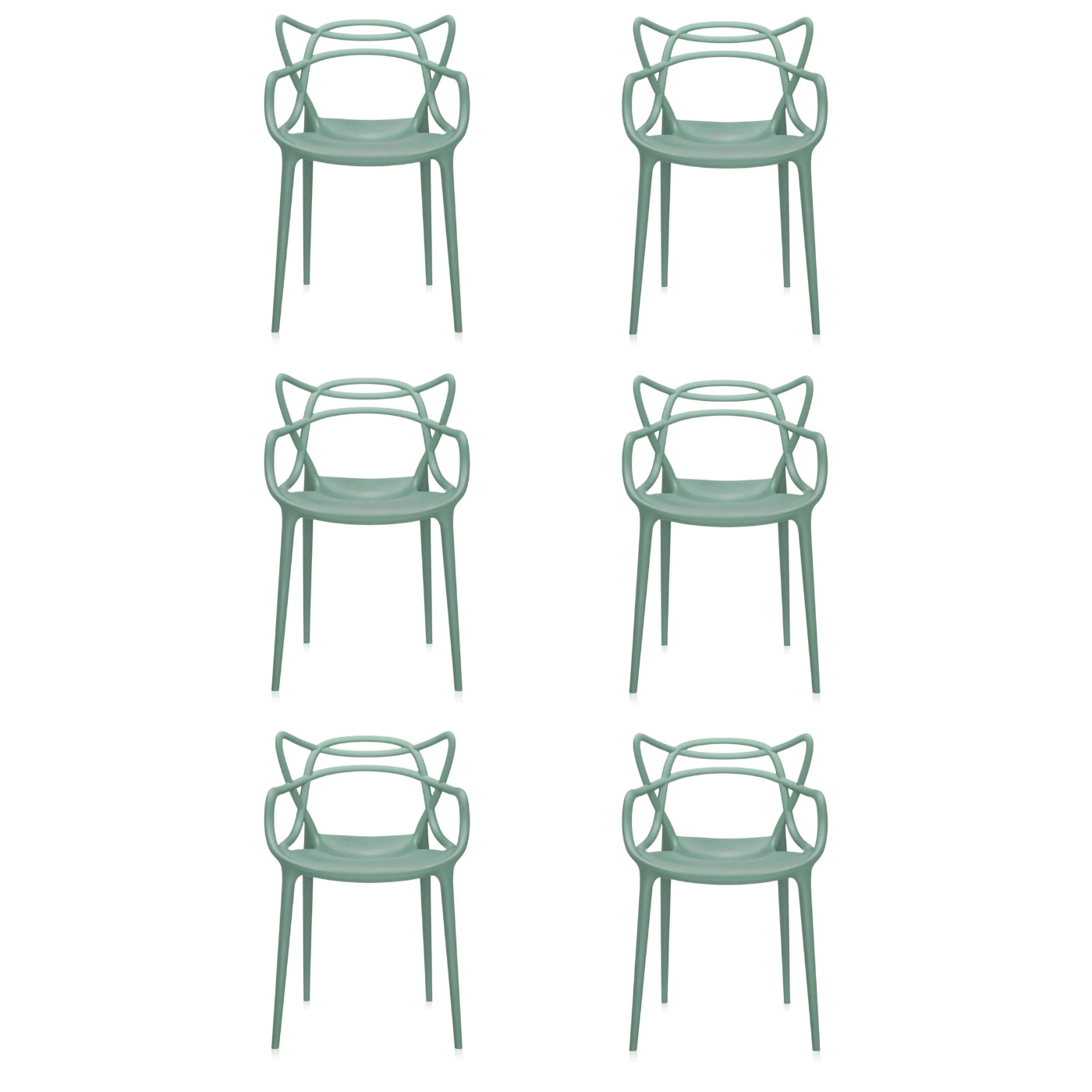 Kartell Masters Dining Chair Bundle Set Of 6 Chairs Sage Green Designer Furniture From Holloways Of Ludlow