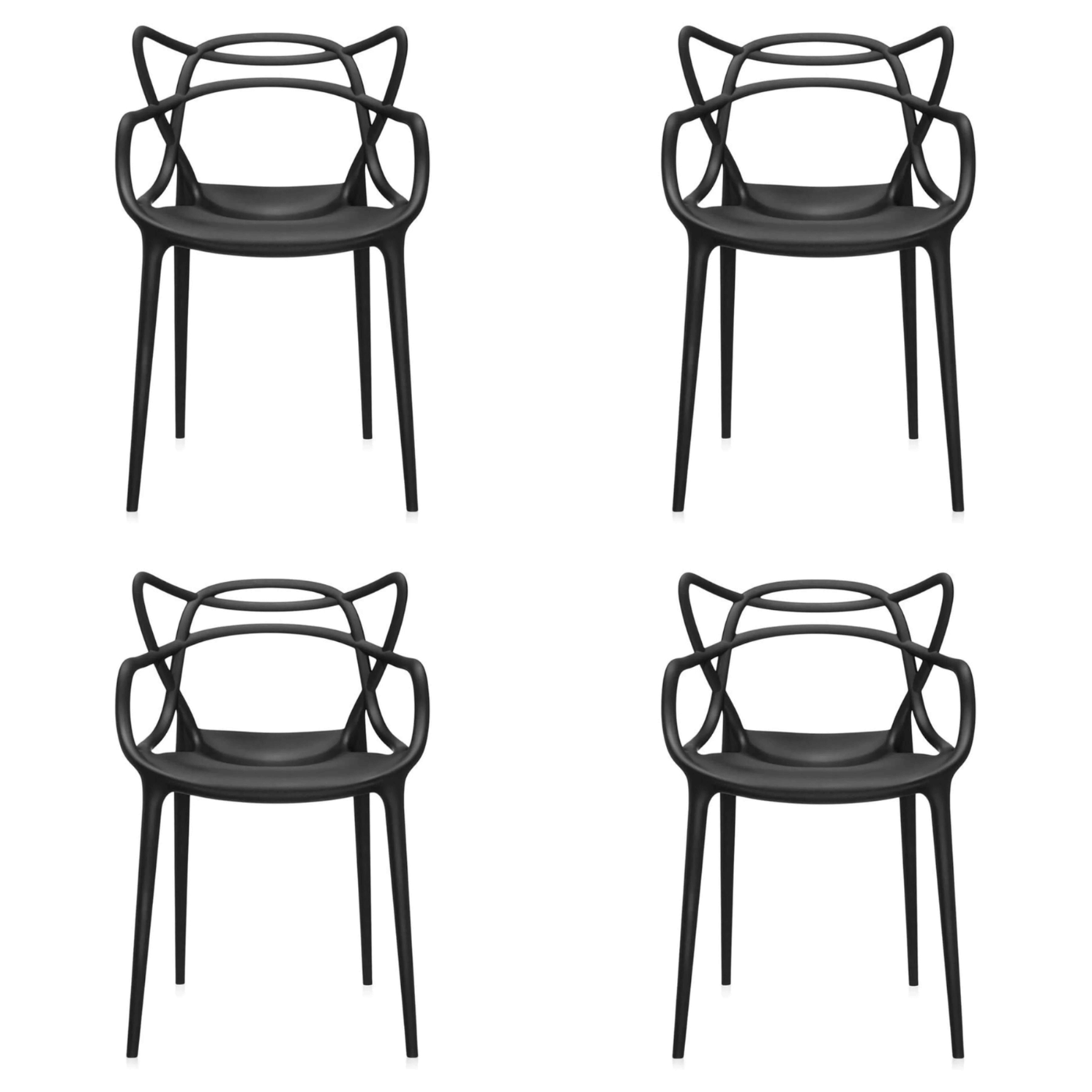 Kartell Masters Dining Chair Bundle Set Of 4 Chairs Black Designer Furniture From Holloways Of Ludlow