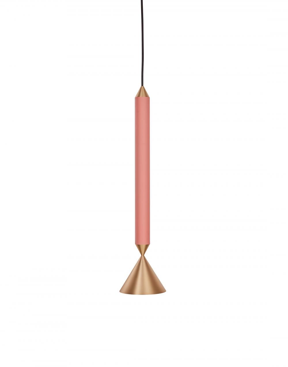 Pholc Apollo Pendant 39 Coral Pink Brass Designer Pendant Lighting