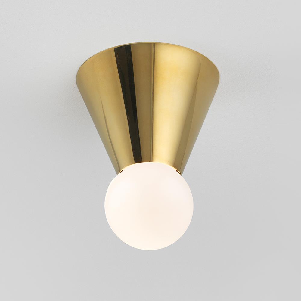 Cone Wall Ceiling Light Polished Nickel Plated Brass