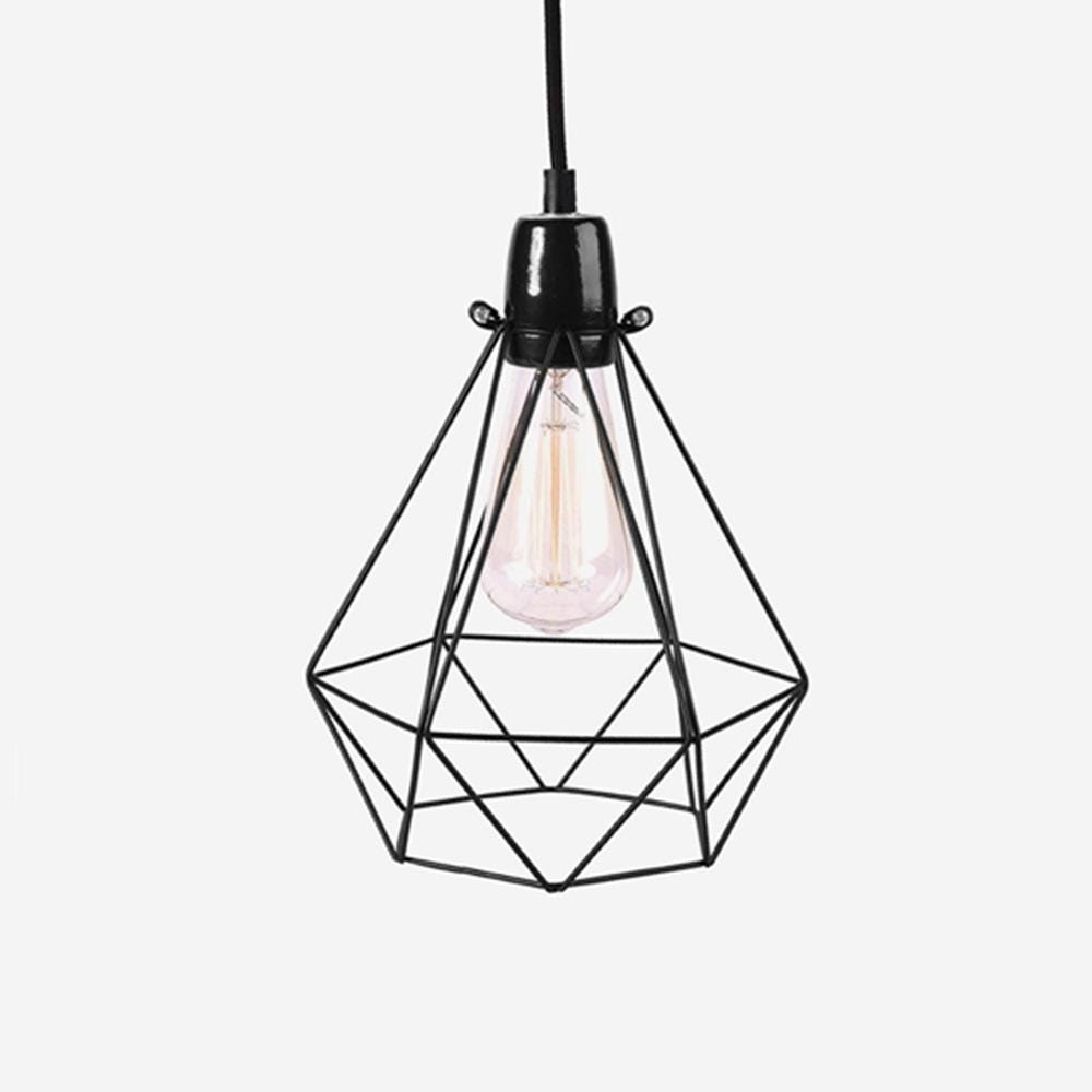 Diamond Cage Pendant Light Small Stout 1 Black Designer Pendant Lighting