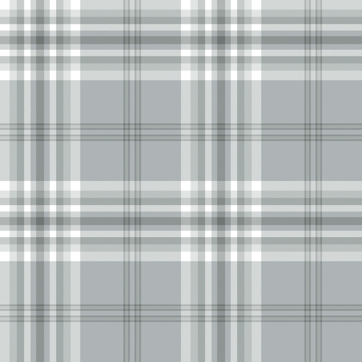 Catherine Lansfield Kelso Check Wallpaper Light Grey Muriva 165521