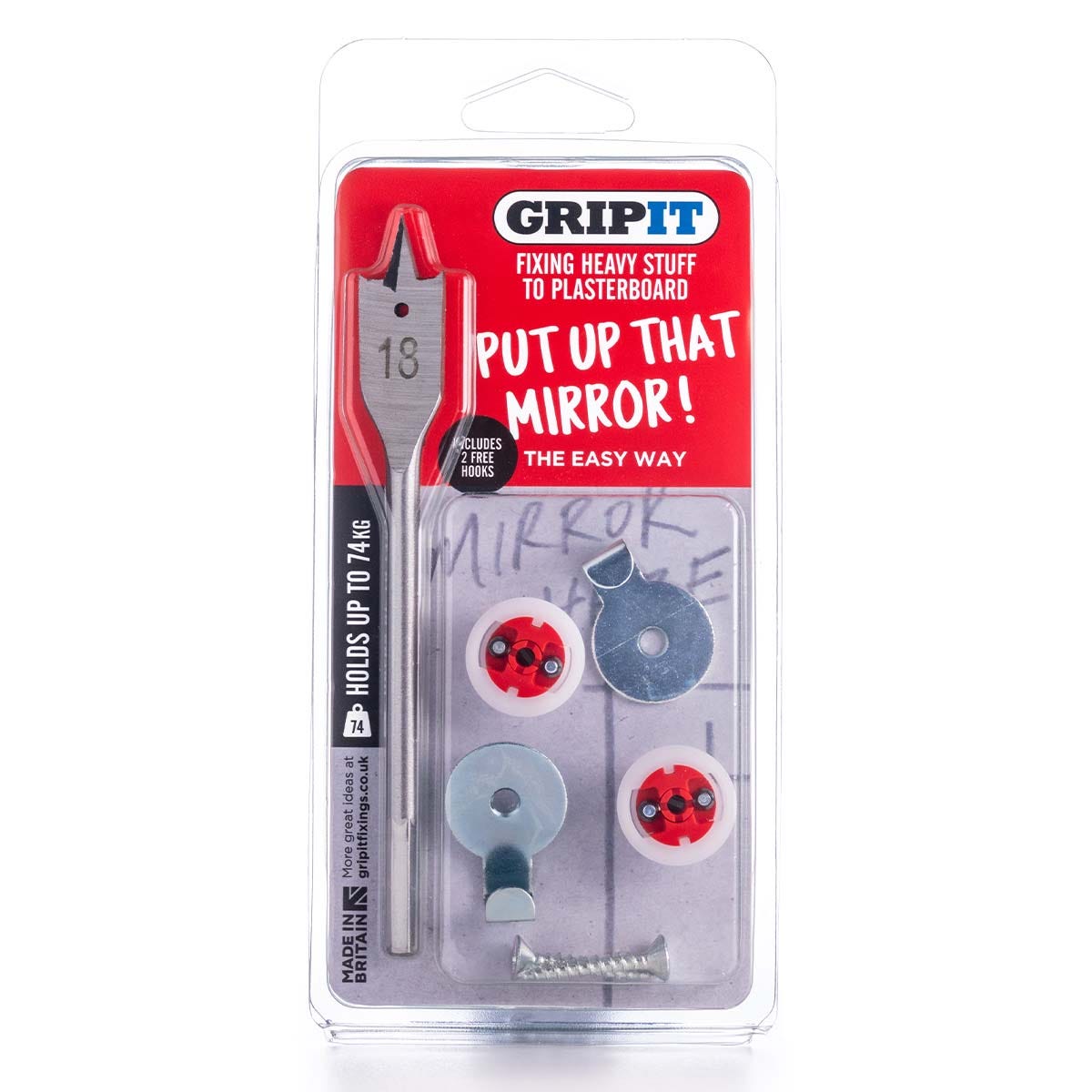 Gripit 18mm Plasterboard Fixing Mirrorpicture Kit Red