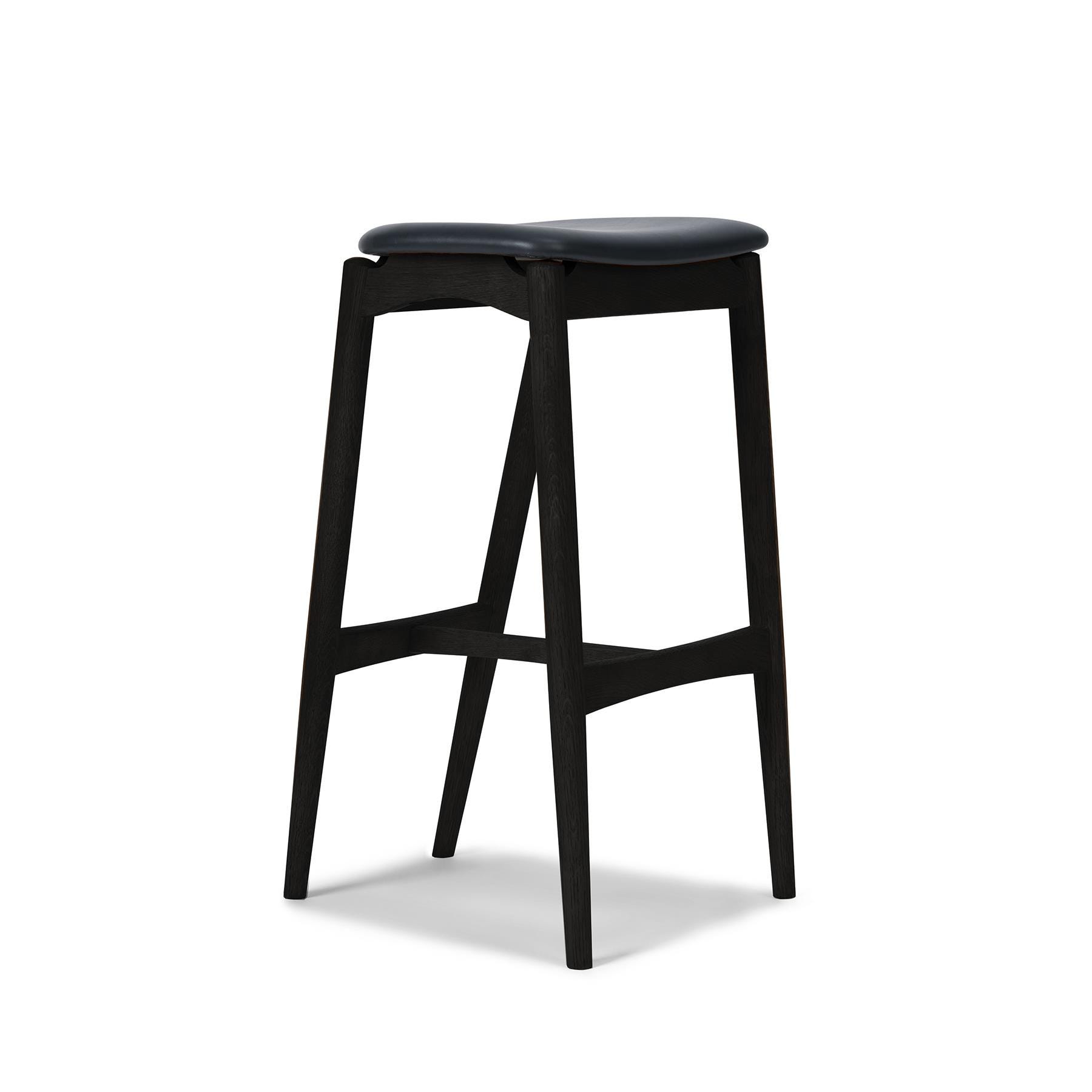 Sibast No 7 Stool Without Back Kitchen Counter Stool Black Oak Dunes Anthracite 21003 Designer Furniture From Holloways Of Ludlow