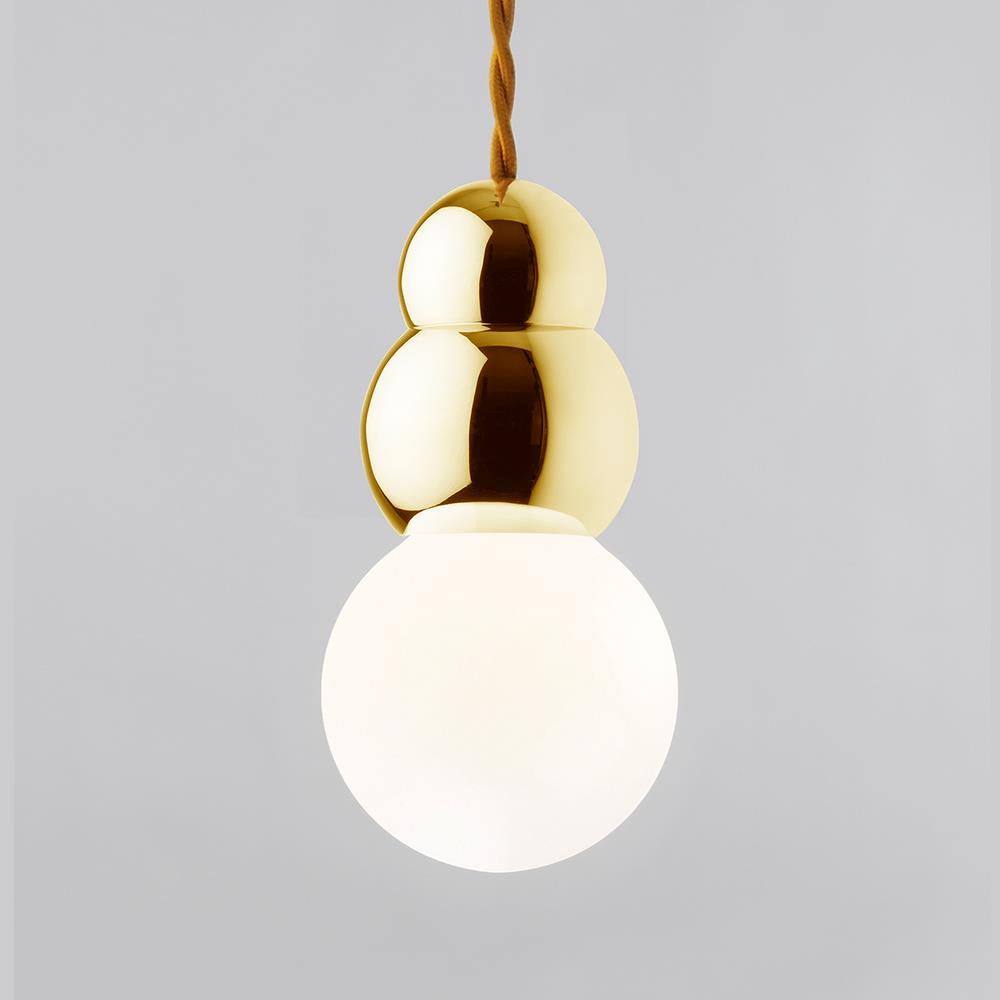 Michael Anastassiades Ball Pendant Rod Large Polished Brass Brassgold Designer Pendant Lighting