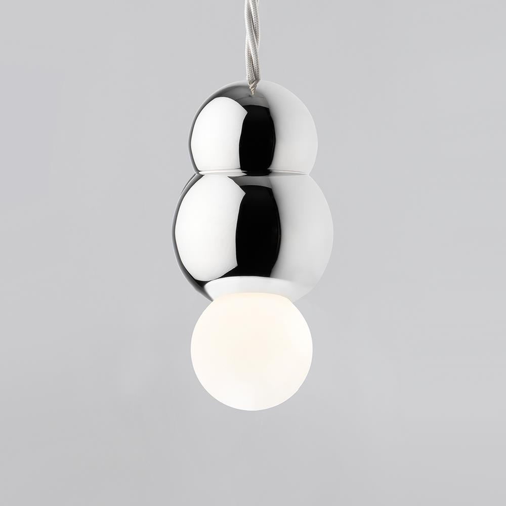 Michael Anastassiades Ball Pendant Rod Small Polished Nickel Black Designer Pendant Lighting