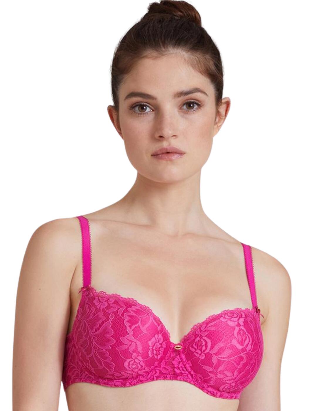 Feminine and flirty is exactly what Abuade brings with this moulded half-cup bra from the Rosessence range. This half-cup bra creates a sensual feeling and look with all-over lace that delicately scallops around the edges and features mini bows at the beginning of the straps as well as a gold circle charm in the centre bringing the whole gorgeous look together. The flirty cut showcases your cleavage and provides support and a boost from moulded inserts and a comfortable underwire. It ensures a luxurious and custom fit with stretchy adjustable straps and a hook and eye closure.  Half-cup bra Moulded cups All over lace that delicately scallops around the edges Underwired Gold circle charm in the centre Stretchy adjustable straps Hook and eye closure Country of origin: Madagascar Composition: Cup Lace: 72% Polyamide &pipe; 28% Elastane Composition 2: Lace Side Back: 82% Polyamide &pipe; 18% Elastane Composition 3: Middle Lace: 85% Polyamide &pipe; 15% Elastane Composition 4: Lining: 100% Polyamide Composition 5: Cup Lining: 100% Polyester Composition 6: Lining Back: 92% Polyamide &pipe; 8% Elastane Listed in UK sizes  56289-99950-1296527 HK04-6 Half Cup Bra