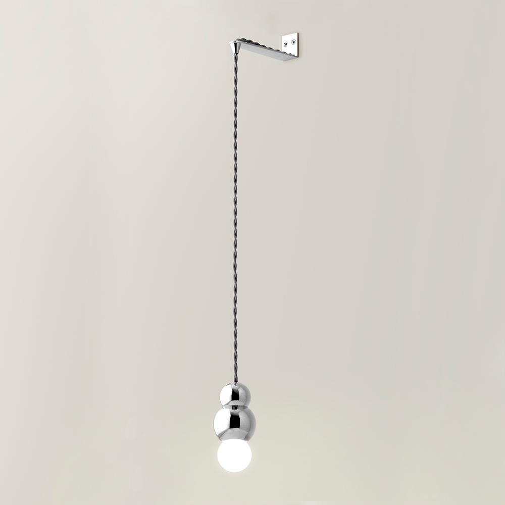 Ball Wall Light With Bracket Polished Nickel Small