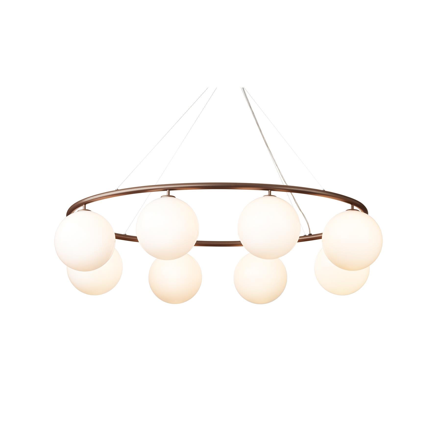 Nuura Miira 8 Oval Chandelier Dark Bronze Opal White Bronze