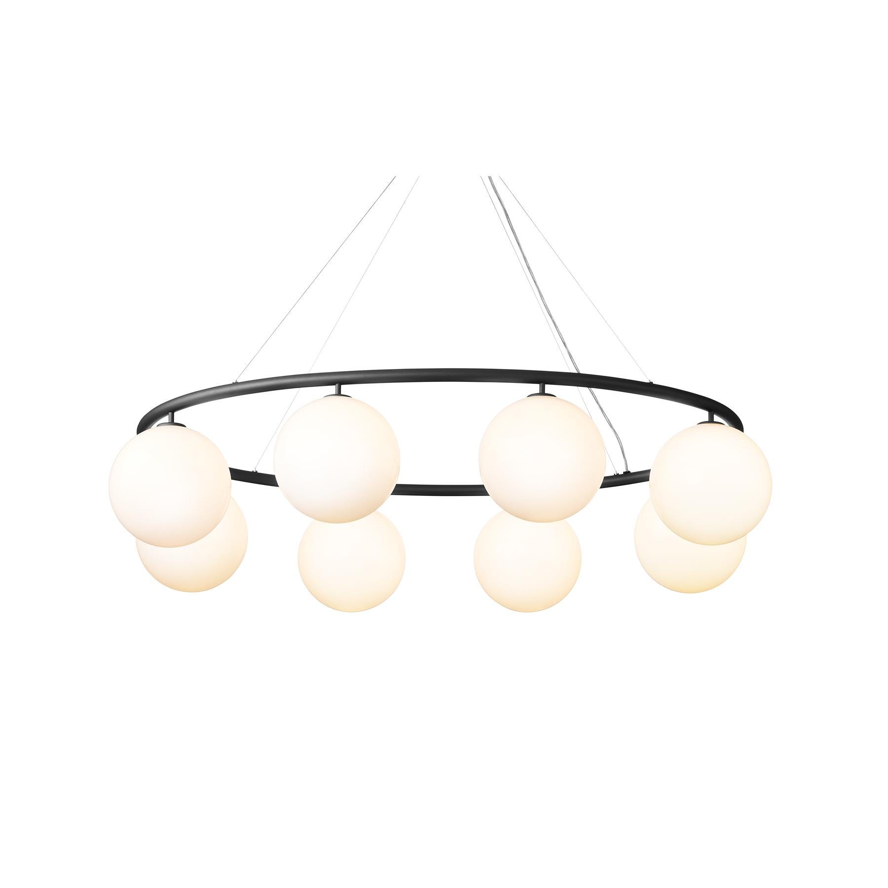 Nuura Miira 8 Oval Chandelier Rock Grey Opal White Grey