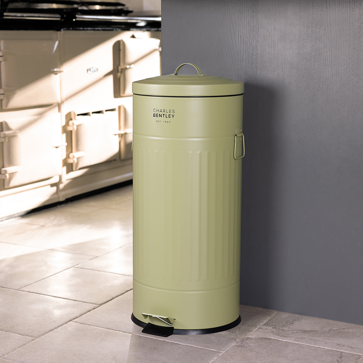 Image of 30L Retro Kitchen Pedal Bin Sage Green