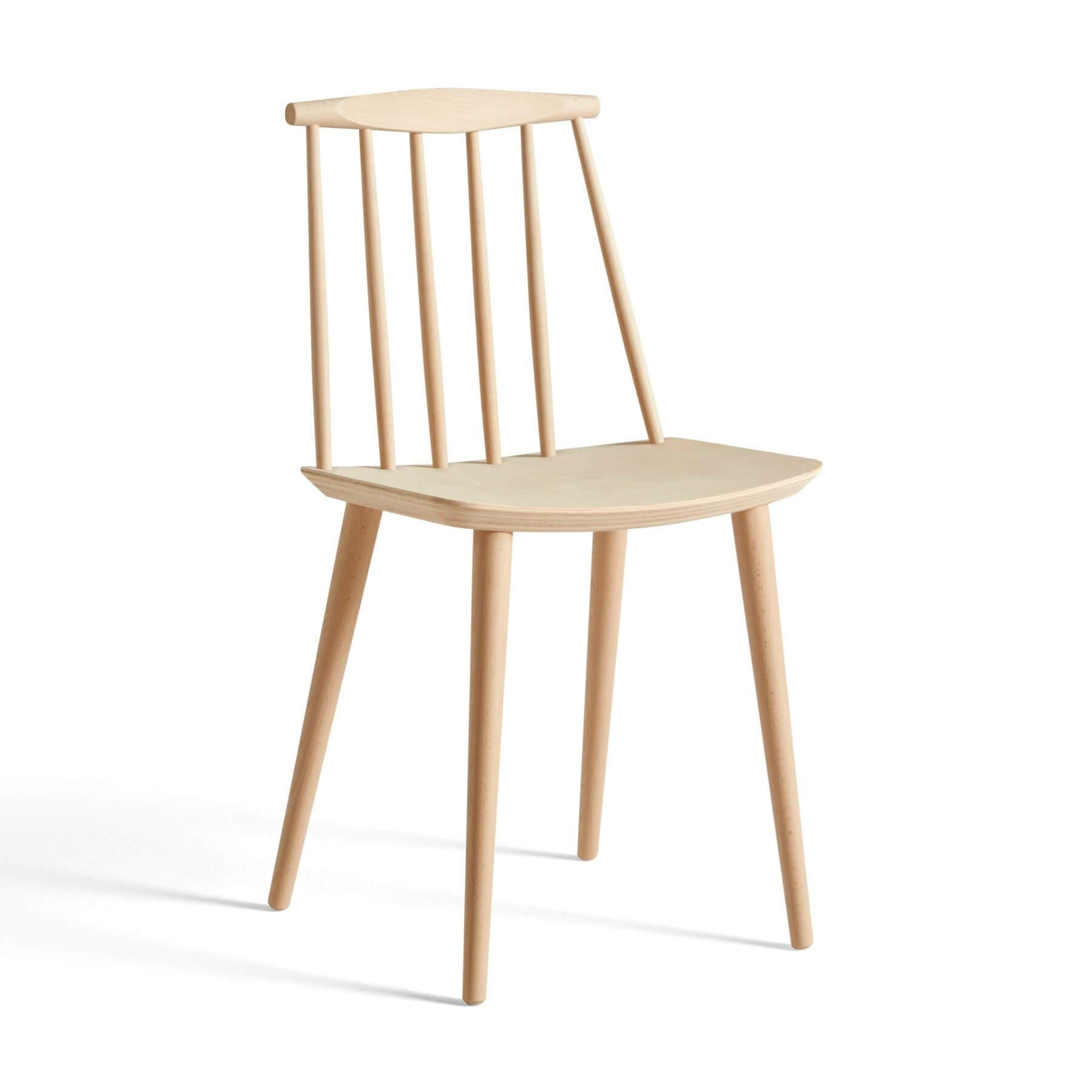 Hay Jseries 77 Dining Chair Nature Solid Beech Standard Gliders Light Wood Designer Furniture From Holloways Of Ludlow