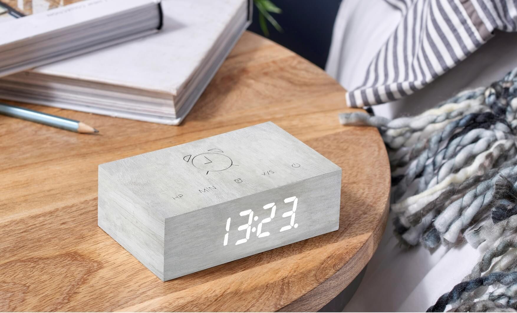 Flip Click Clock White Birch