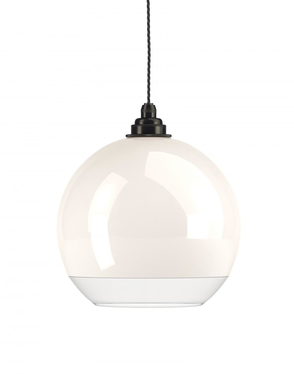 Fritz Fryer Hereford Pendant White Glass Bronze Designer Pendant Lighting