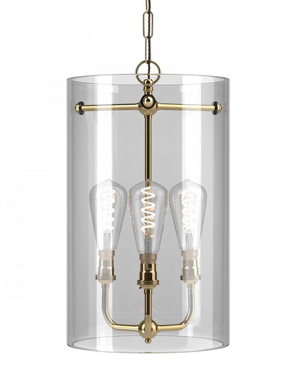 Fritz Fryer Sellack 3 Way Pendant Polished Brass Brassgold Designer Pendant Lighting