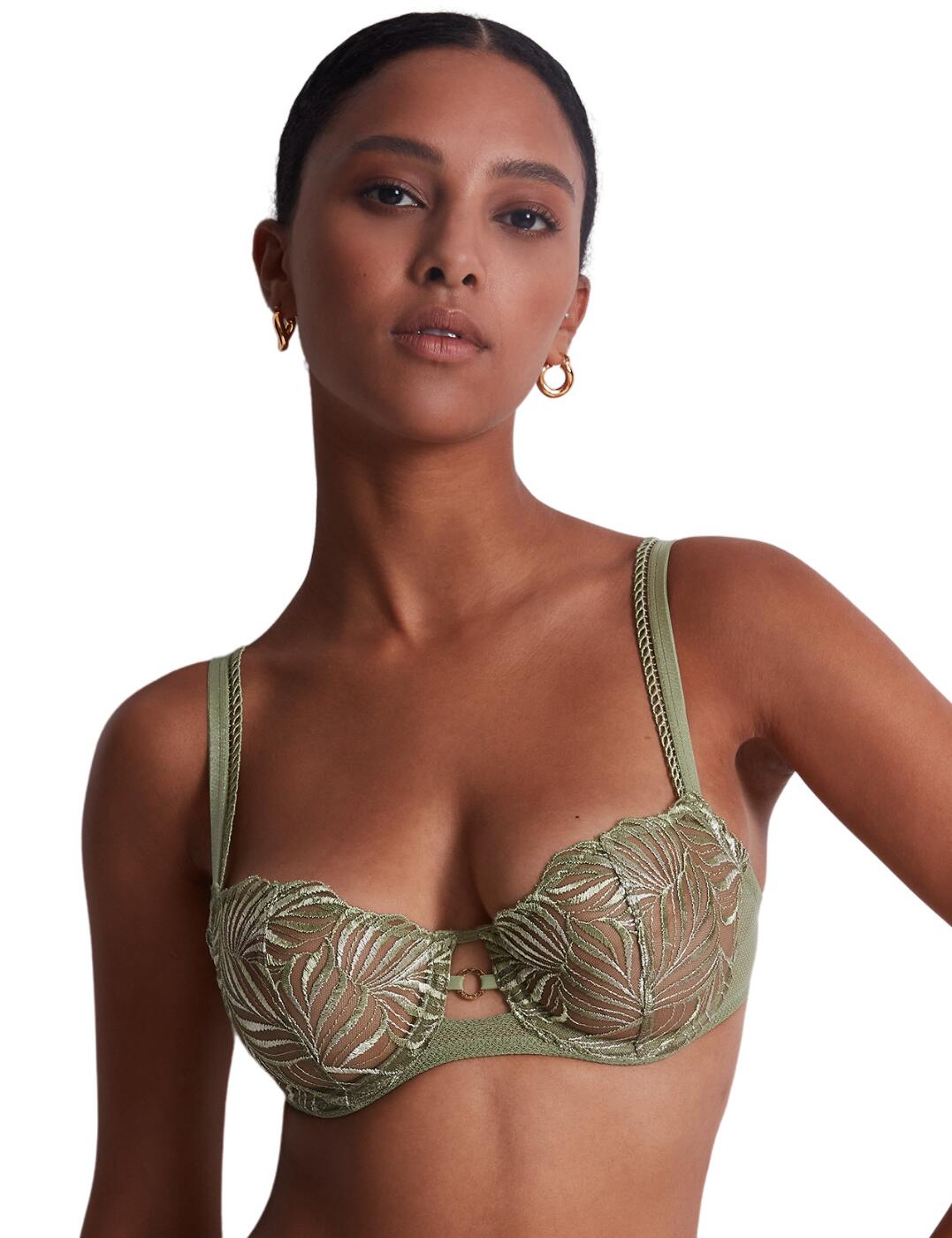 Aubade Paradis Exoitique's collection brings this stunning half cup bra this season. Be bold and comfortable all day with the delicate embroidered sheer cup featuring non-padding and underwiring for amazing support showing off all those beautiful natural curves. This piece has a classic hook and eye fastening and adjustable straps with embroidered details for a secure and flawless fit. A pendant in the centre bust creates that perfect finish. To complete this set, snap up the matching available coordinates from Aubade Paradis Exoitique's range.  Half cup bra Non-padded Underwired Emborioded sheer cups Centre pendant detail Adjustable straps Embroidered strap detail Classic hook and eye fastening Matching coordinates available Country of origin: Tunisia Composition: Cup Embroidery: 100% Polyester Composition: Lining: 100% Polyester Composition: Tulle: 76% Polyamide &pipe; 24% Elastane Listed in UK sizes  59628-104363-1366434 LFF14 Half Cup Bra