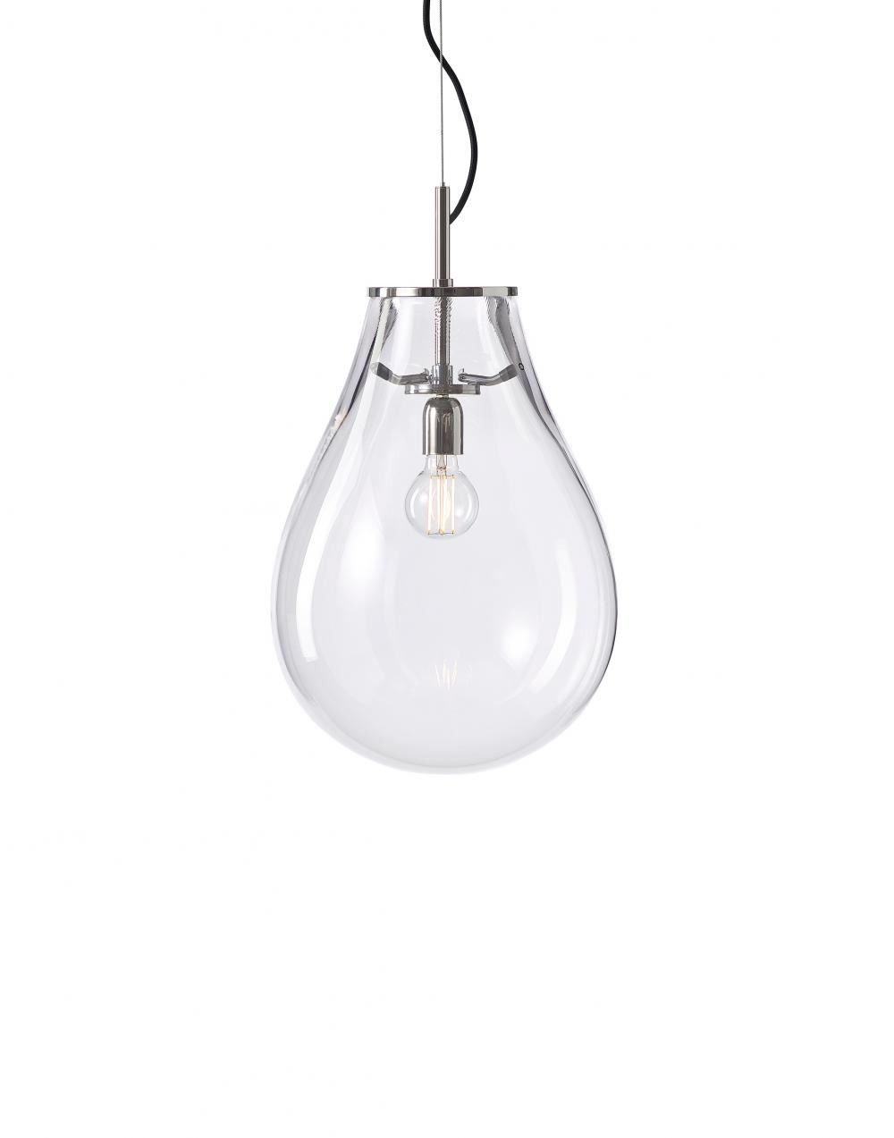 Bomma Tim Pendant Small Nickel Fittings Clear Designer Pendant Lighting