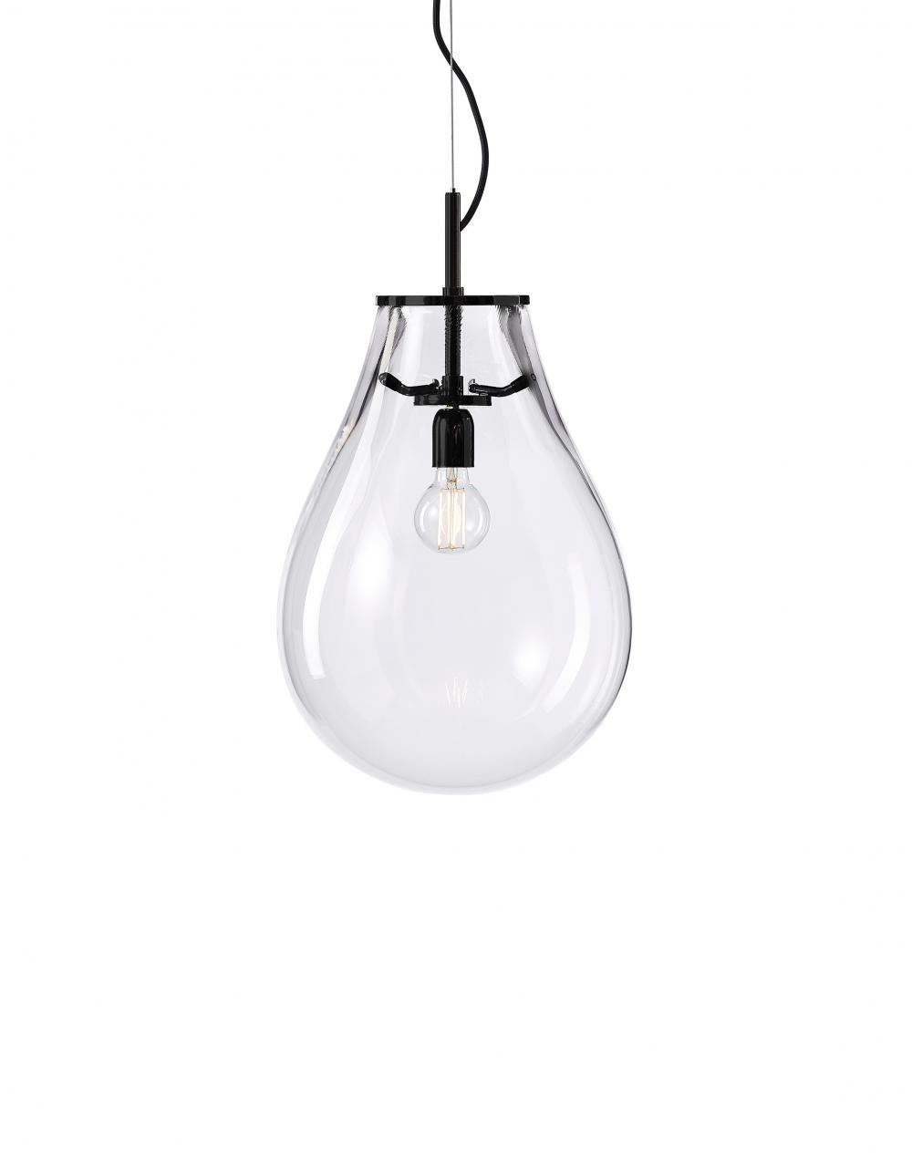 Bomma Tim Pendant Small Black Fittings Clear Designer Pendant Lighting