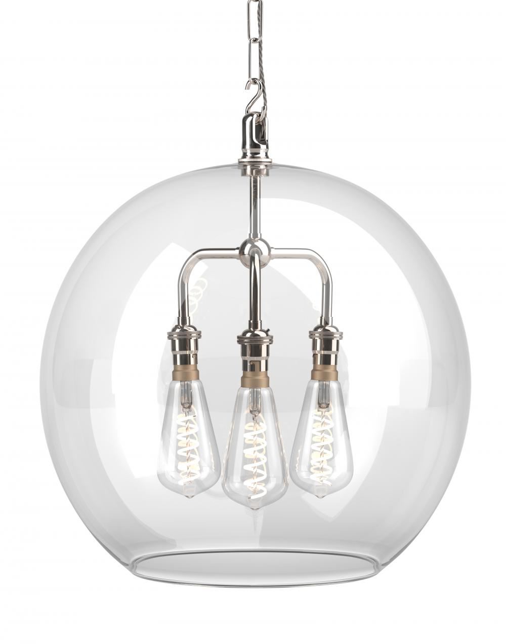 Fritz Fryer Hereford 3 Way Pendant Nickel Silver Designer Pendant Lighting