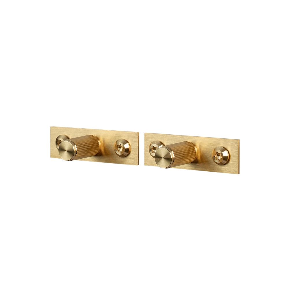 Buster Punch Furniture Knob Linear Brass With Plate Brassgold