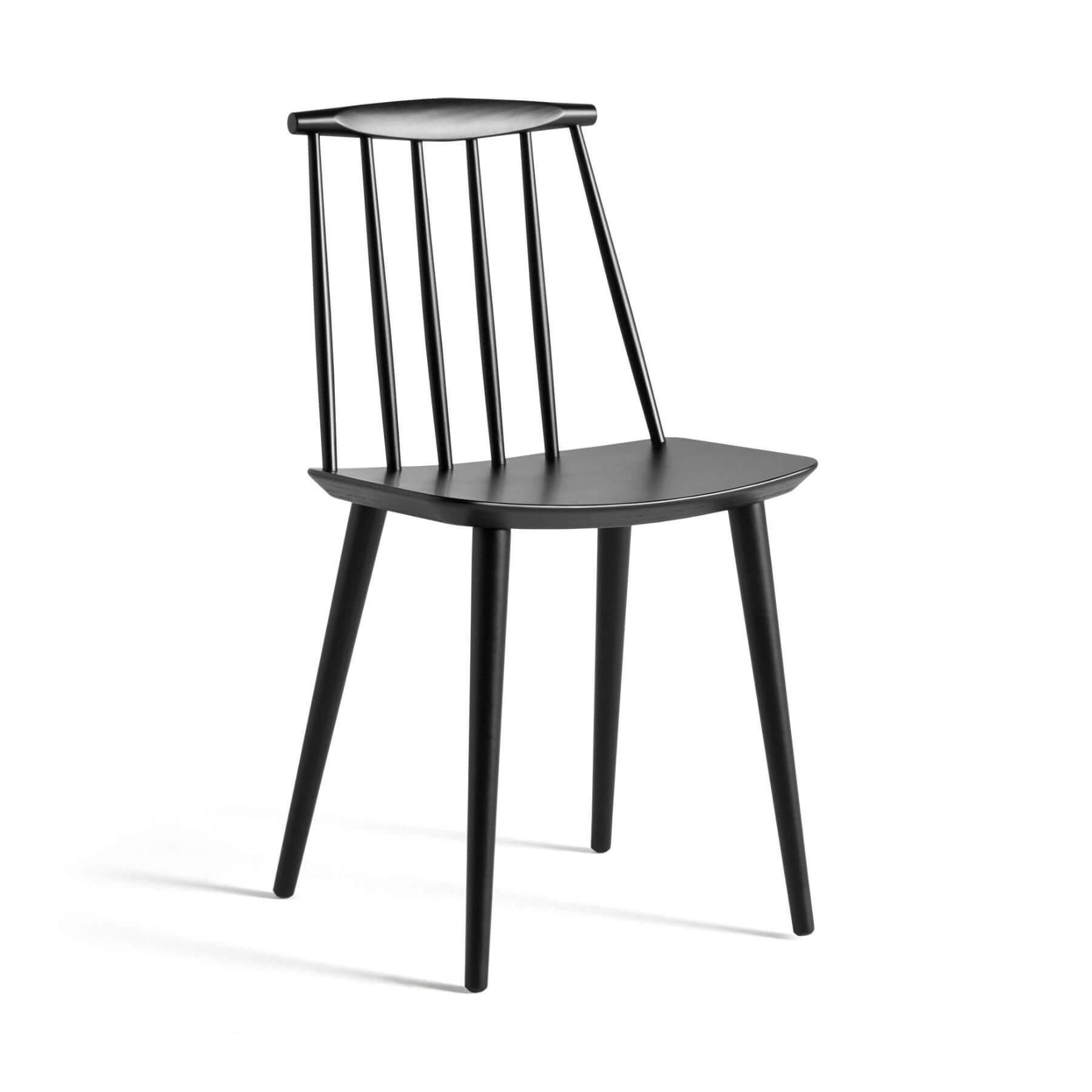 Hay Jseries 77 Dining Chair Beech Lacquered Black Standard Gliders Designer Furniture From Holloways Of Ludlow
