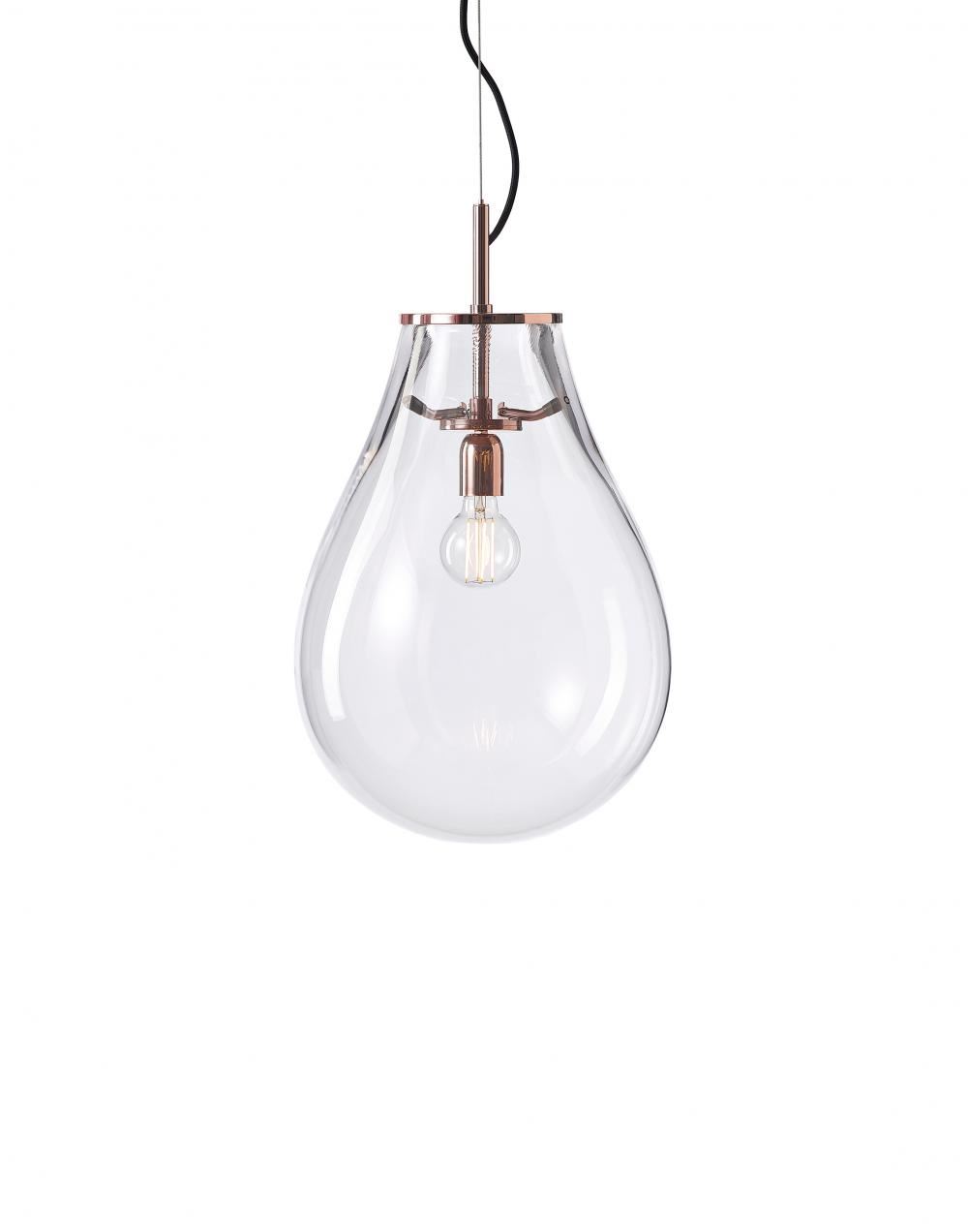 Bomma Tim Pendant Small Copper Fittings Clear Designer Pendant Lighting