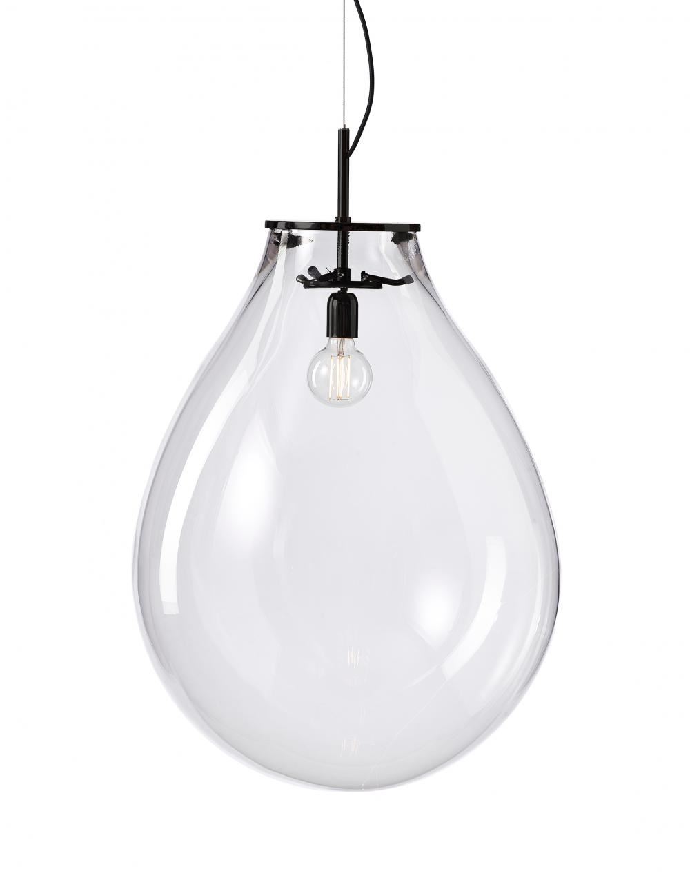 Bomma Tim Pendant Large Black Fittings Clear Designer Pendant Lighting