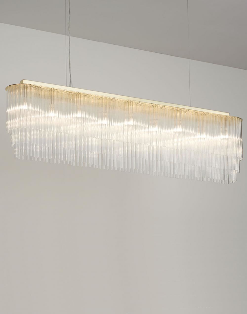 Linear Chandelier Thin 1445mm Polished Brass
