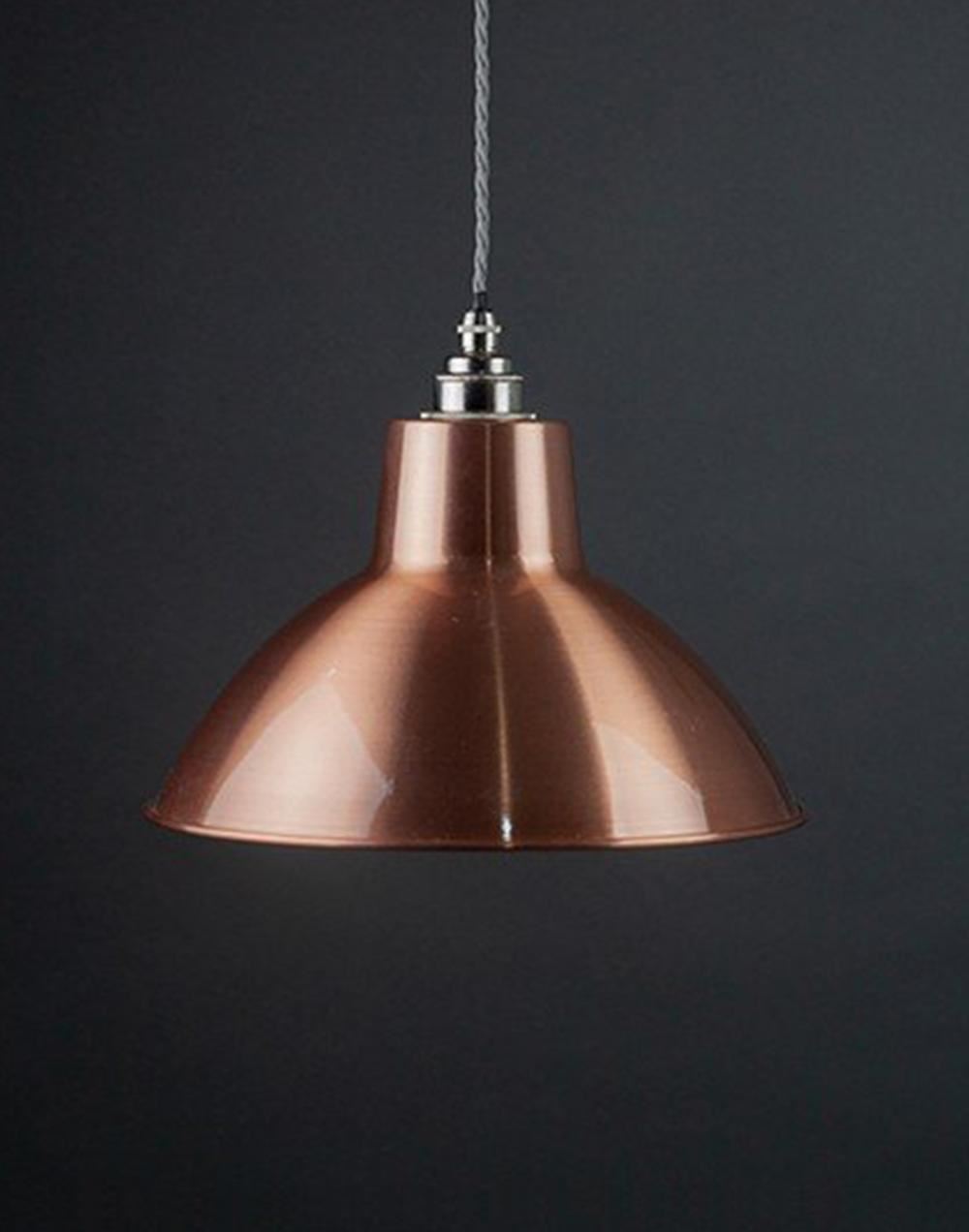 Fritz Fryer Moccas Industrial Pendant Copper Small Nickel Silver Designer Pendant Lighting