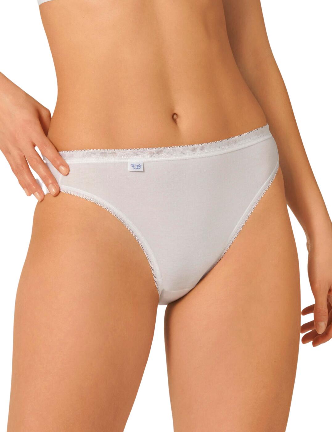 Sloggi Women's Basic+ Tai 3 Pack Briefs in White | Size: 8