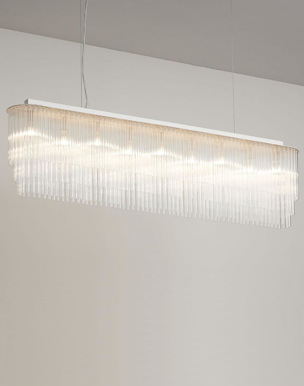 Linear Chandelier Thin 1010mm Brushed Nickel