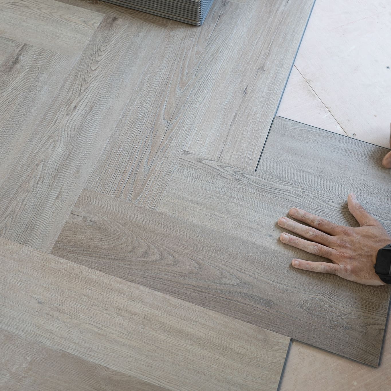 Icona Herringbone 6.5mm Quayside Umber Luxury Vinyl Click Flooring