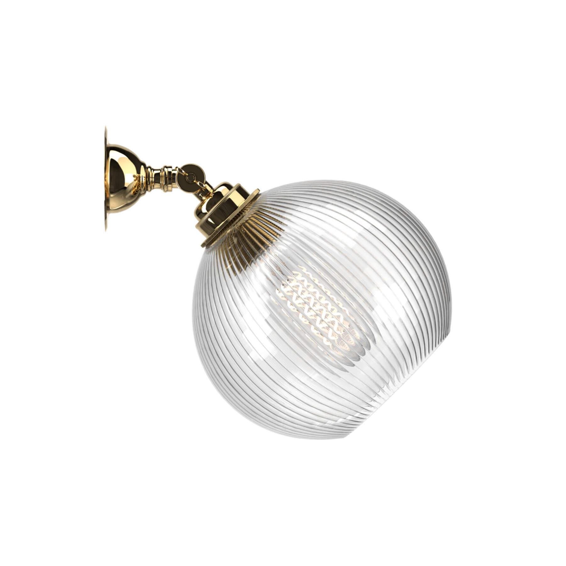 Fritz Fryer Hereford Adjustable Spotlight Skinny Ribbed Polished Brass Wall Lighting Clear