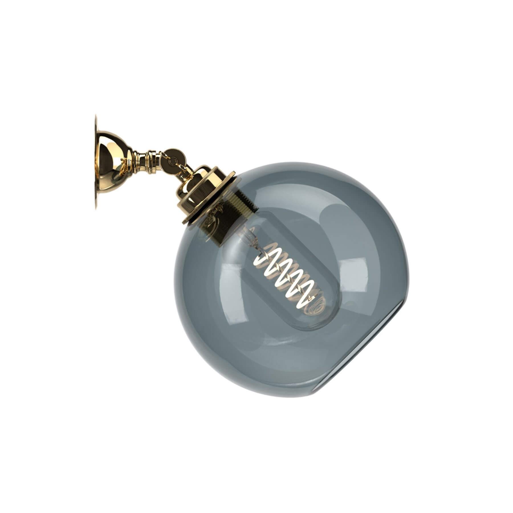 Fritz Fryer Hereford Adjustable Spotlight Smoked Polished Brass Wall Lighting Grey